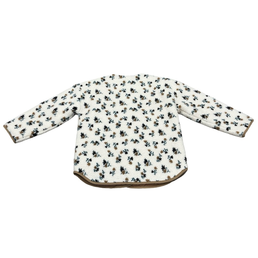 RD STYLE Sophia Sherpa Button Front Floral Cream & Tan Jacket Cottage Core Boho - Picture 8 of 14